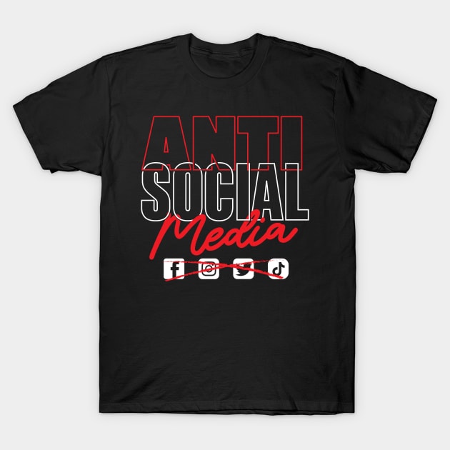 ANTI SOCIAL Media T-Shirt by Krobilad